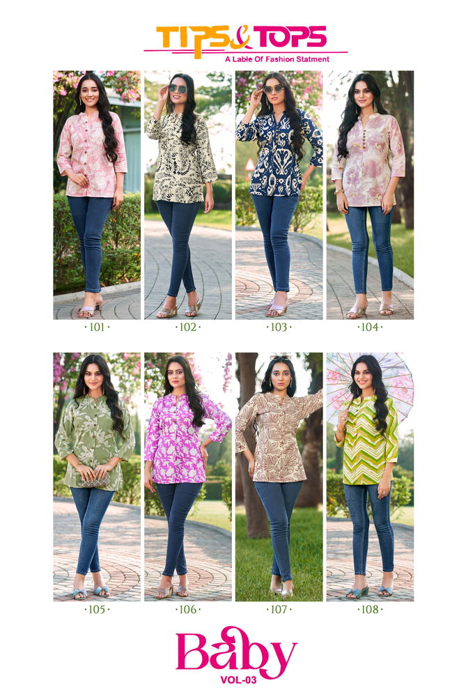 Baby Vol 03 By Tips And Tops Cotton Printed Ladies Top Wholesale Price In Surat